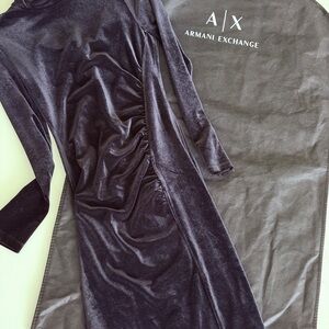 Armani Exchange Black Velvet Dress